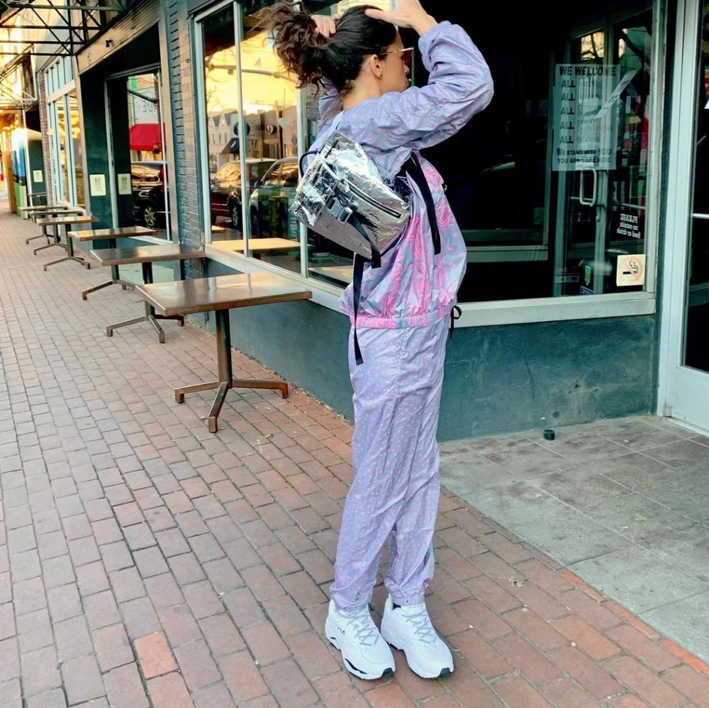 NWT $540 Natasha Zinko gray and pink track pants